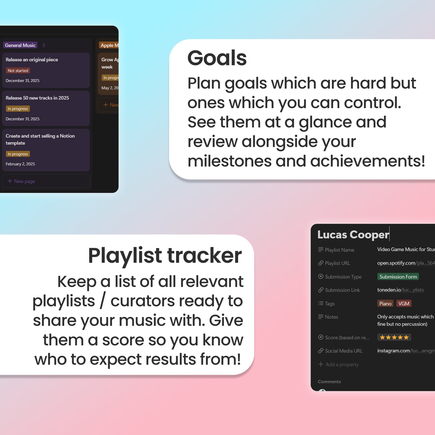 Streaming Musician Hub - Notion template