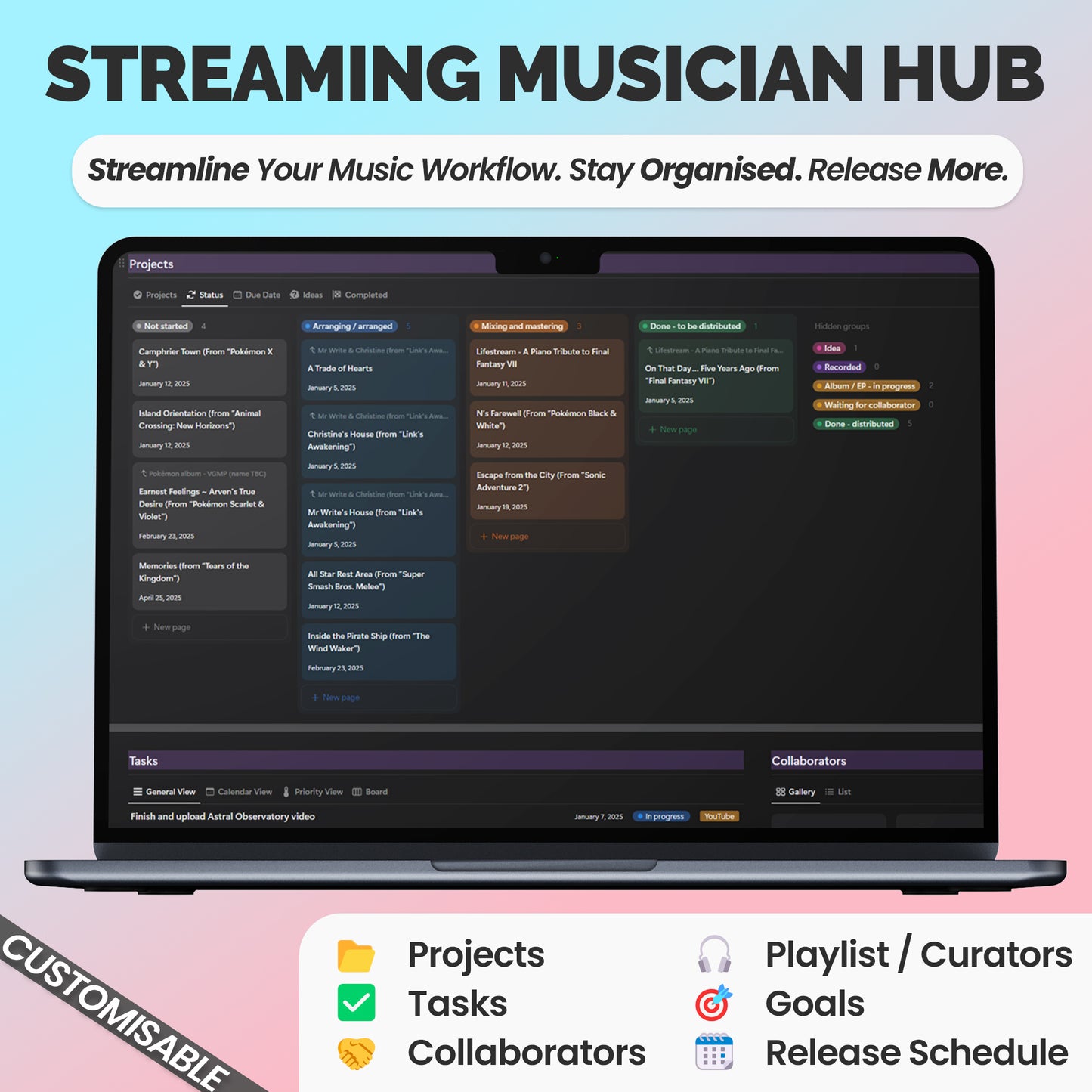Streaming Musician Hub - Notion template