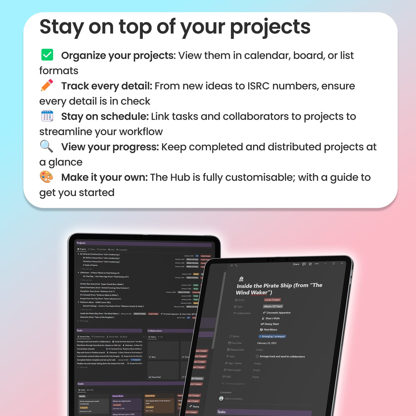 Streaming Musician Hub - Notion template