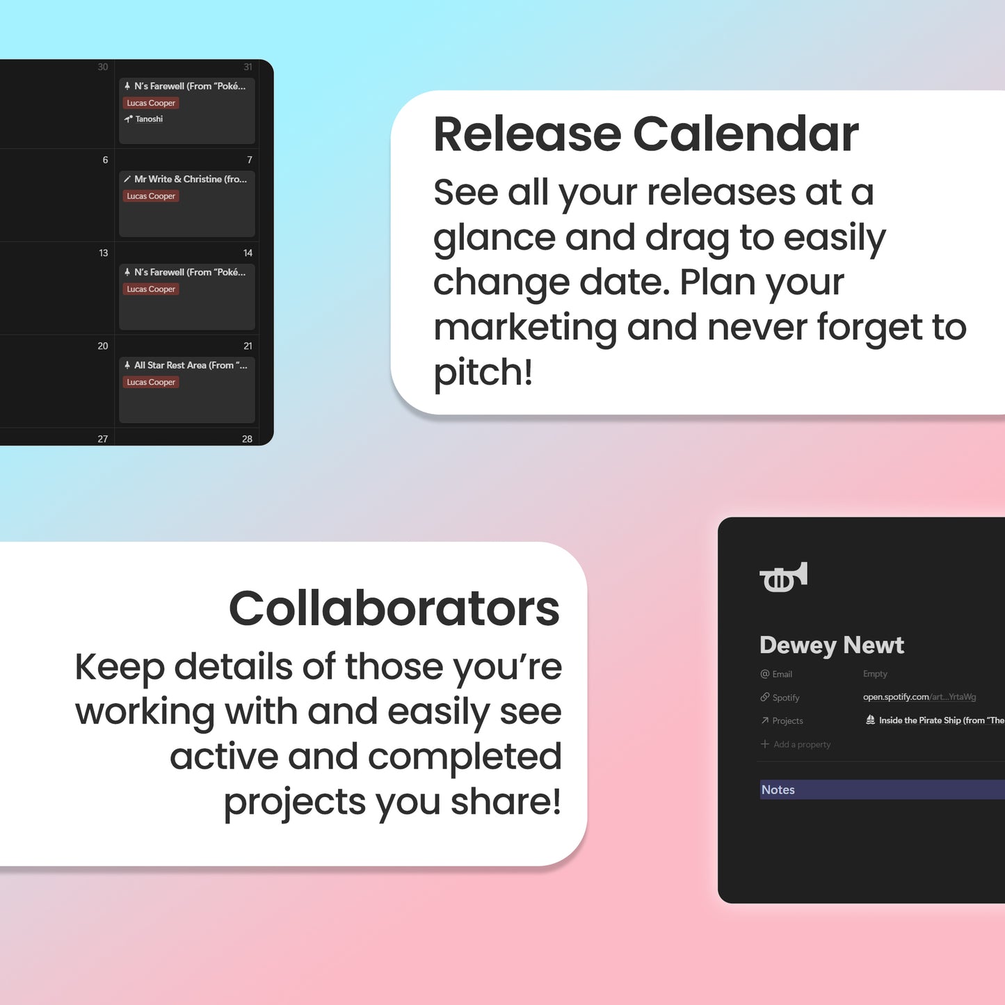 Streaming Musician Hub - Notion template