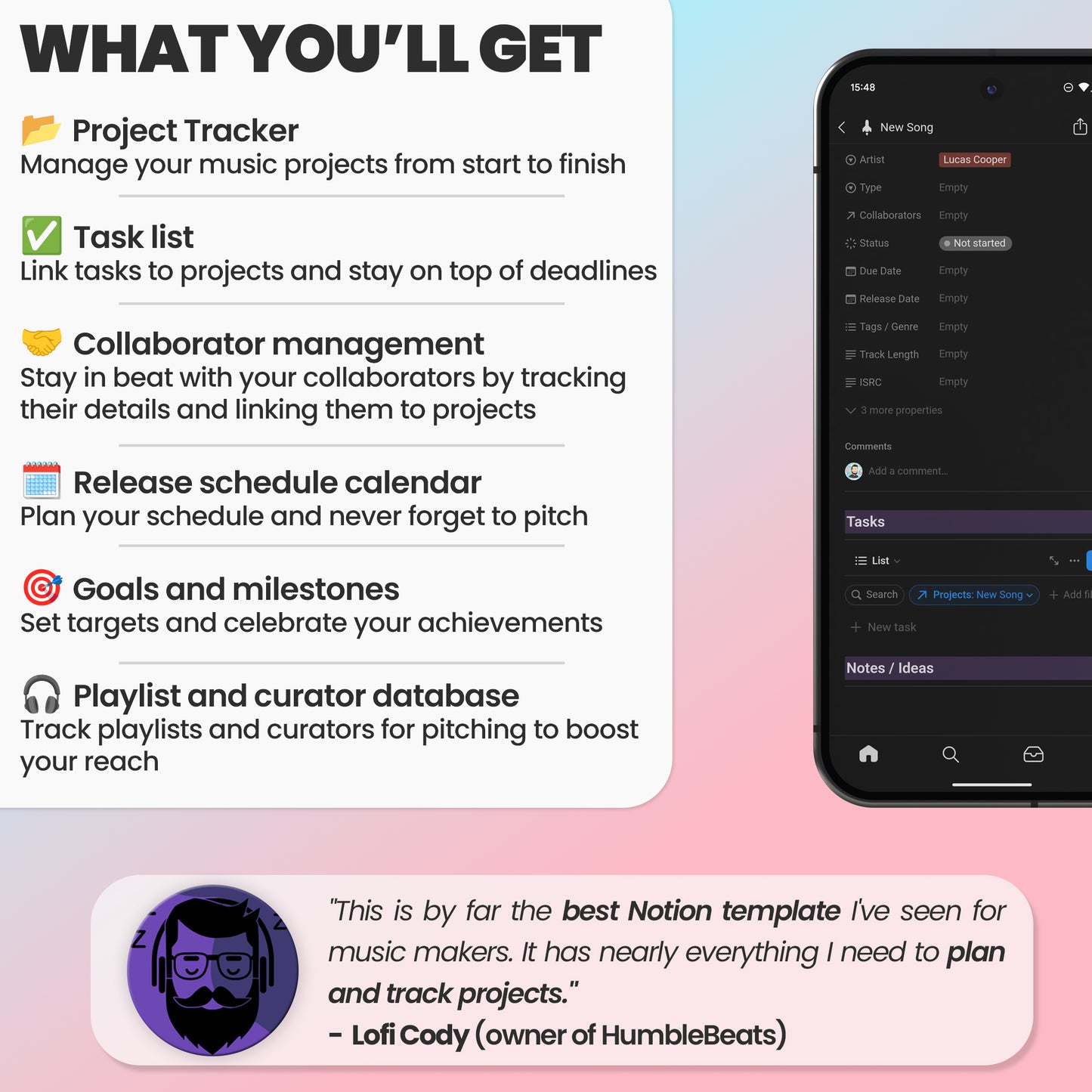 Streaming Musician Hub - Notion template